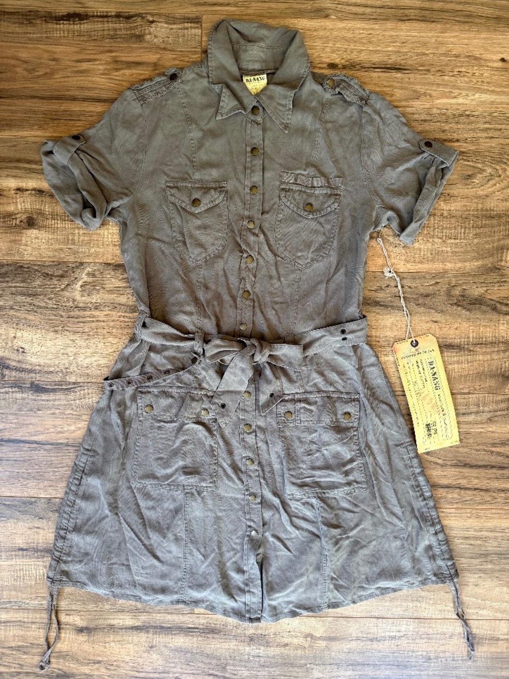 Vintage Da-Nang Cocoon Military Style Shirt Dress